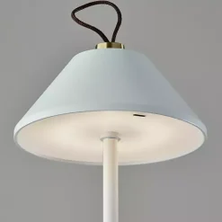 Hot Kirklands Home Metal Frosted Light Cordless Table Lamp White