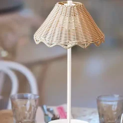 Sale Kirklands Home Metal Scalloped Shade Cordless Table Lamp White