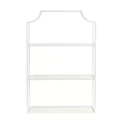 Best Kirklands Home Metal Scalloped 3-Tier Glass Wall Shelf White