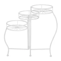Outlet Kirklands Home Metal Starburst 3-Tier Plant Stand White