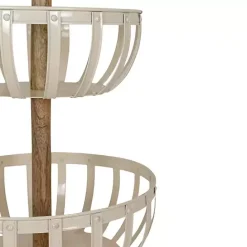 Outlet Kirklands Home Metal 2-Tier Kitchen Basket White