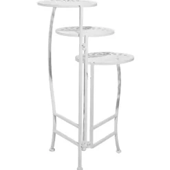 Discount Kirklands Home Metal 3-Tier Plant Stand White
