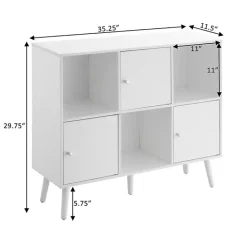 Sale Kirklands Home Mid-Century Modern Cubby Cabinet White