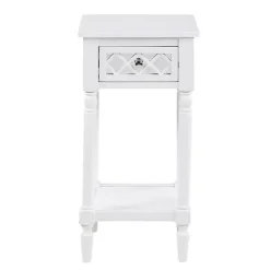 Best Kirklands Home Mirrored Drawer Square Accent Table White