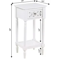 Best Kirklands Home Mirrored Drawer Square Accent Table White