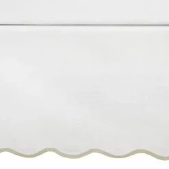 Discount Kirklands Home White Neutral Scalloped Coastal Queen Bed Skirt Tan