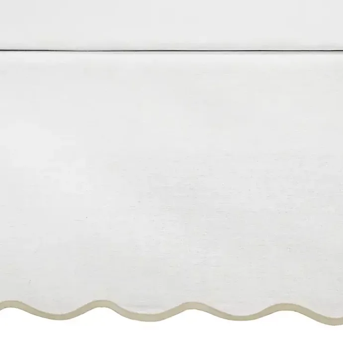 Discount Kirklands Home White Neutral Scalloped Coastal Queen Bed Skirt Tan