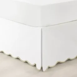 Outlet Kirklands Home White Neutral Scalloped Coastal King Bed Skirt