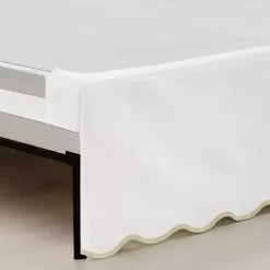 Outlet Kirklands Home White Neutral Scalloped Coastal King Bed Skirt