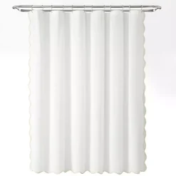 Sale Kirklands Home White Neutral Scalloped Coastal Shower Curtain