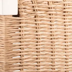 Kirklands Home White Newport Wood and Rattan Counter Stool Brown