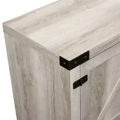 Kirklands Home Oak Barn Door TV Stand White