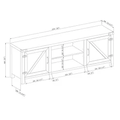 Kirklands Home Oak Barn Door TV Stand White