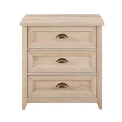 Outlet Kirklands Home Oak Bronze Cupped Handle Nightstand White