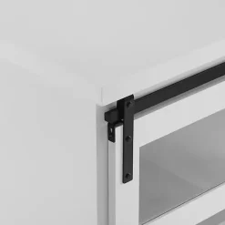 New Kirklands Home Oak Sliding Door Cabinet White