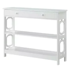Online Kirklands Home Octagon 2-Shelf Console Table White