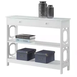 Online Kirklands Home Octagon 2-Shelf Console Table White