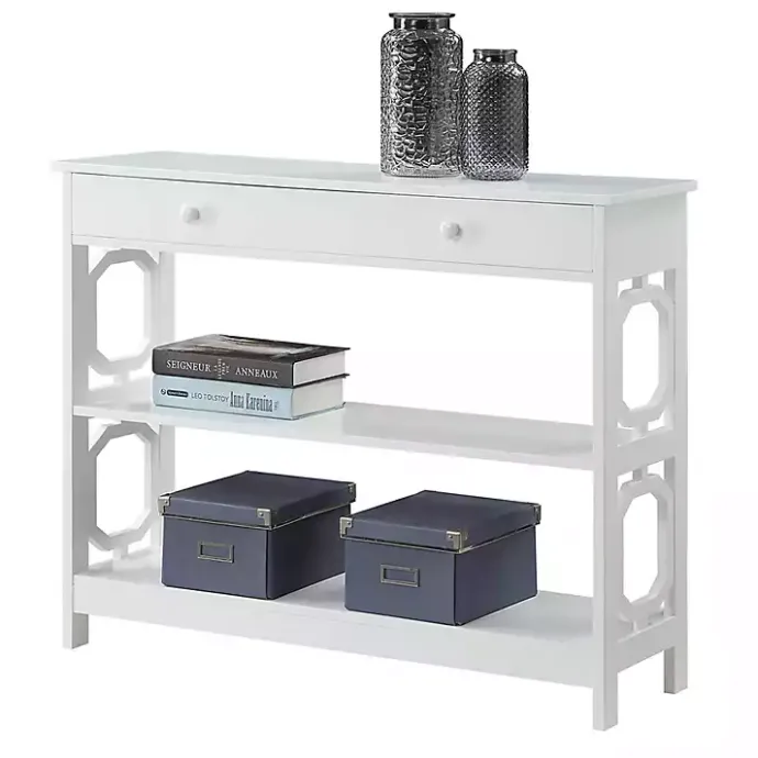 Online Kirklands Home Octagon 2-Shelf Console Table White