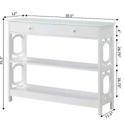 Online Kirklands Home Octagon 2-Shelf Console Table White