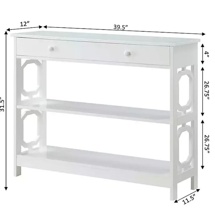 Online Kirklands Home Octagon 2-Shelf Console Table White