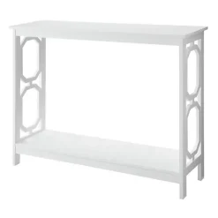 Kirklands Home Octagon Single Shelf Console Table White