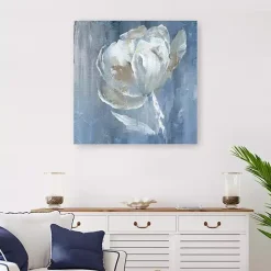 Clearance Kirklands Home White on Blue Canvas Art Print, 30x30 in.