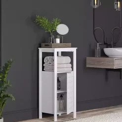 Best Kirklands Home Open Shelf Cabinet White