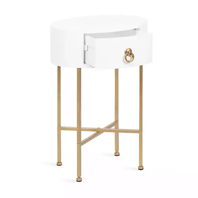 Discount Kirklands Home Oval Decklyn Accent Table White