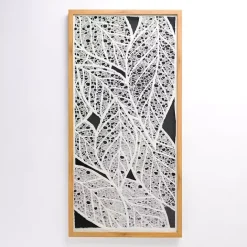 Clearance Kirklands Home White Paper Leaf Shadowbox Wall Plaque