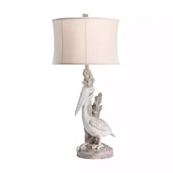 Outlet Kirklands Home White Pelican Coastal Table Lamp Ivory