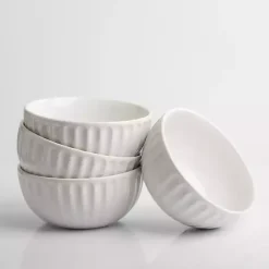 Online Kirklands Home Petals Ceramic Cereal Bowls, Set of 4 White