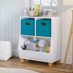 Discount Kirklands Home White Pine Catch-All Toy Organizer with Cubbies