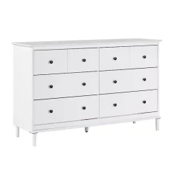 Kirklands Home Pine 6-Drawer Modern Dresser White