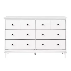 Kirklands Home Pine 6-Drawer Modern Dresser White