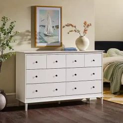 Kirklands Home Pine 6-Drawer Modern Dresser White