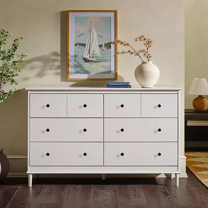 Kirklands Home Pine 6-Drawer Modern Dresser White