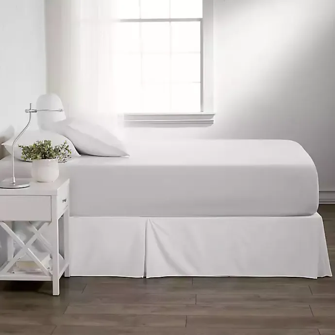 Outlet Kirklands Home Pleated Microfiber Queen Bed Skirt White