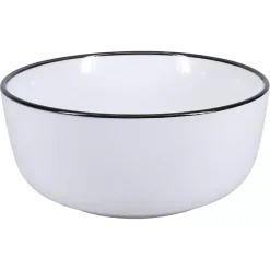 Sale Kirklands Home Porcelain Black Trim 16-pc. Dinnerware Set White