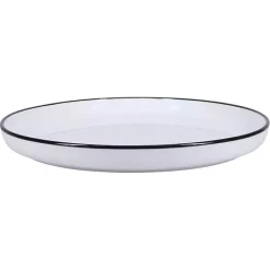 Sale Kirklands Home Porcelain Black Trim 16-pc. Dinnerware Set White