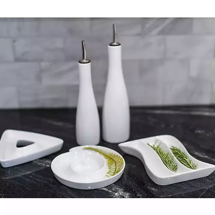 Discount Kirklands Home Porcelain 2-pc. Oil and Vinegar Carafe Set White
