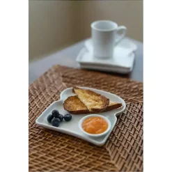 New Kirklands Home Porcelain Toast Plates, Set of 4 White