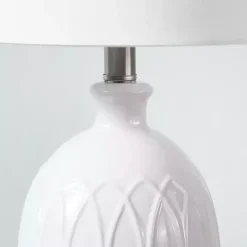 Hot Kirklands Home Raised Geometric Table Lamp White