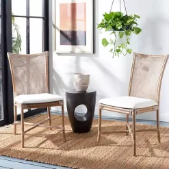 Clearance Kirklands Home Rattan Chiara Dining Chairs, Set of 2 White
