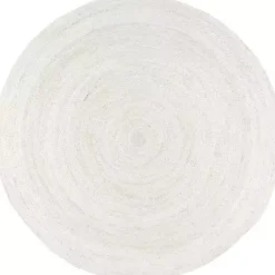 Kirklands Home Reno Woven Round Area Rug, 4 ft. White
