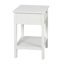 Discount Kirklands Home Ribbed Wood Colleen Accent Table White