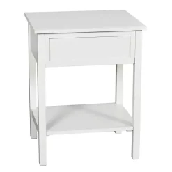 Discount Kirklands Home Ribbed Wood Colleen Accent Table White