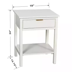 Discount Kirklands Home Ribbed Wood Colleen Accent Table White