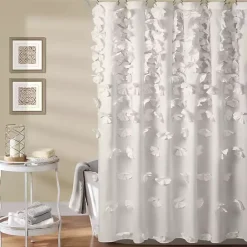 Clearance Kirklands Home Riley Cascading Bows Shower Curtain White