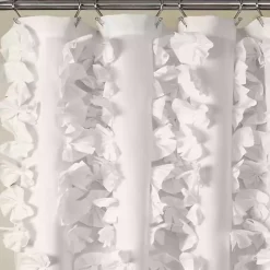 Clearance Kirklands Home Riley Cascading Bows Shower Curtain White