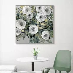 Clearance Kirklands Home White Rose Parade Framed Canvas Art Print
